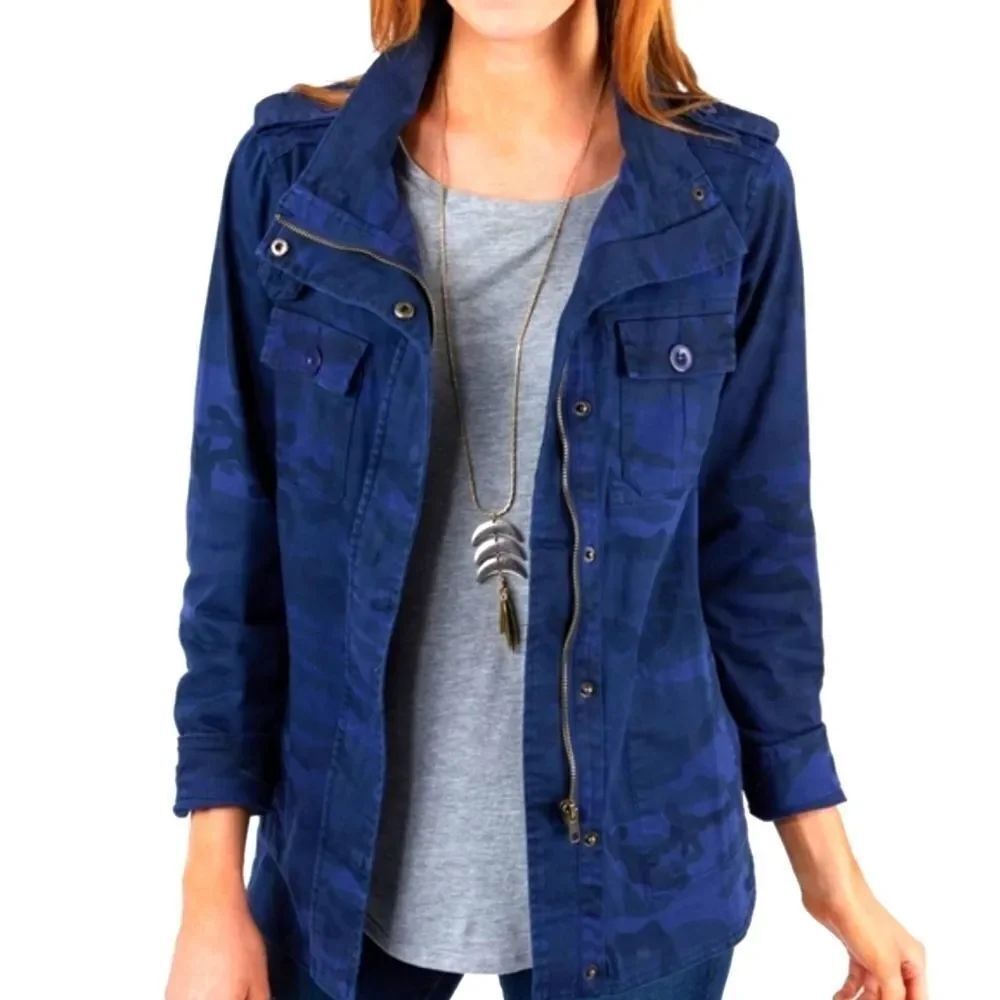 KERSH Blue Camouflage Military Cotton Jacket S